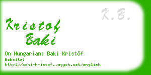 kristof baki business card